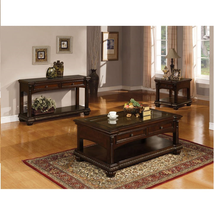 Anondale Sofa Table in Cherry Finish - lifestyle