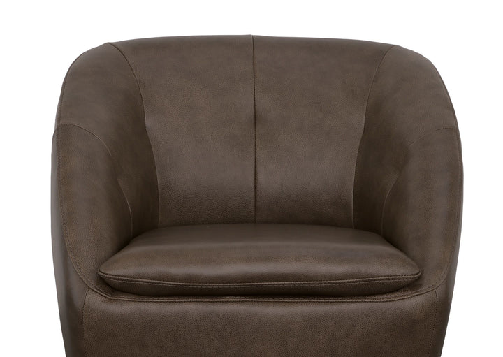 Wade Leather Swivel Chair in Milk Chocolate