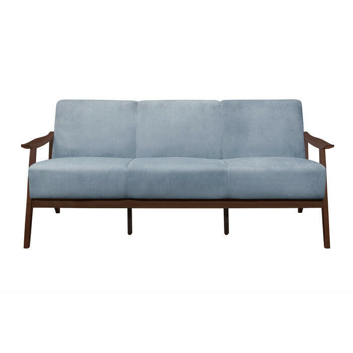 Carlson Blue Grey Velvet Sofa