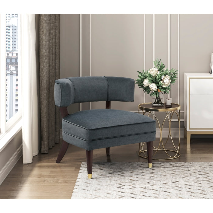 Wilson Dark Gray Velvet Accent Chair