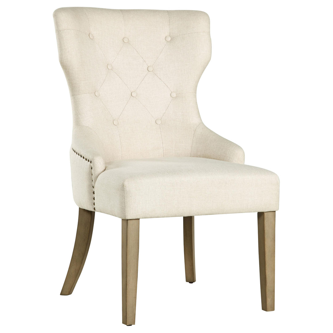Coaster Furniture 104507 Baney Tufted Upholstered Dining Chair Beige and Rustic Grey