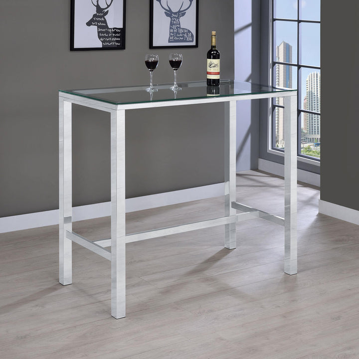 coaster-furniture-104873-tolbert-rectangular-47-inch-glass-top-pub-bar-table-chrome