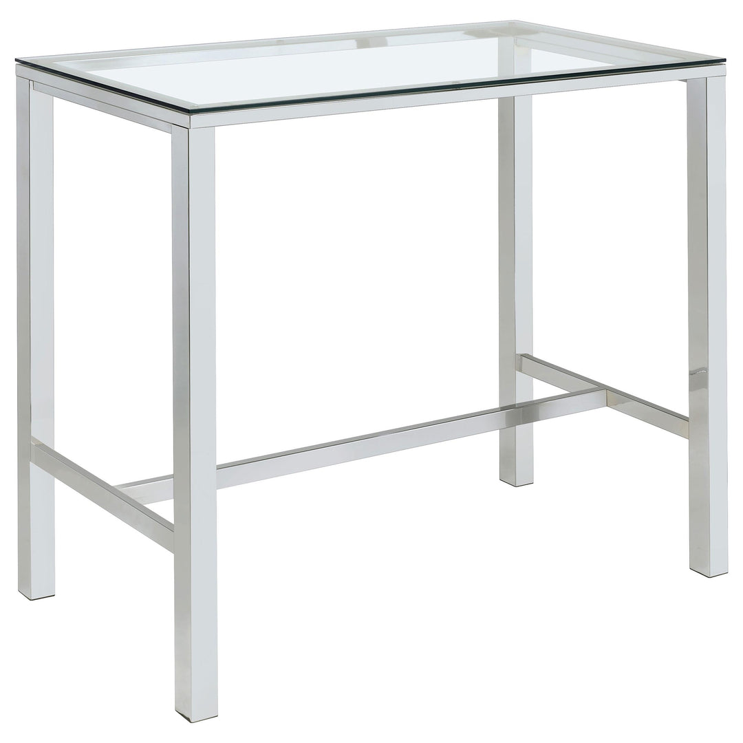 Coaster Furniture 104873 Tolbert Rectangular 47-inch Glass Top Pub Bar Table Chrome