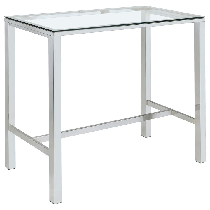 Coaster Furniture 104873 Tolbert Rectangular 47-inch Glass Top Pub Bar Table Chrome