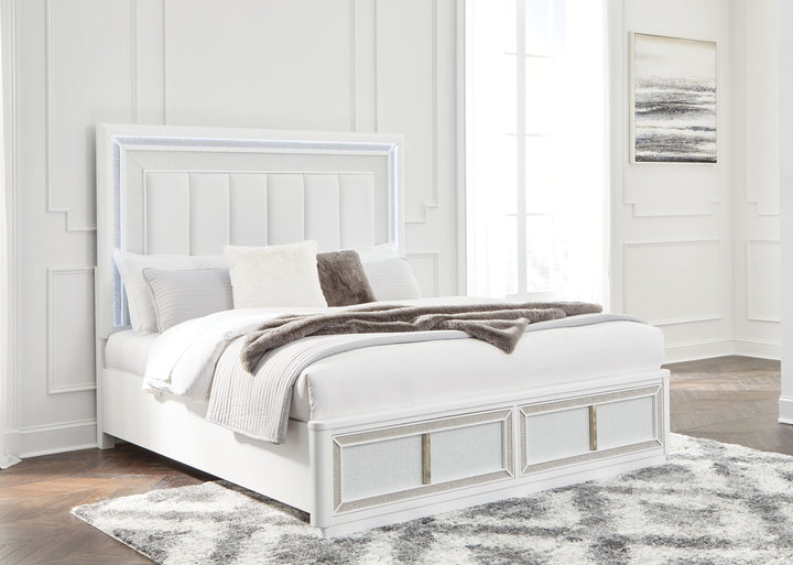 Chalanna - King Upholstered Storage Bed - White by Ashley Furniture product image