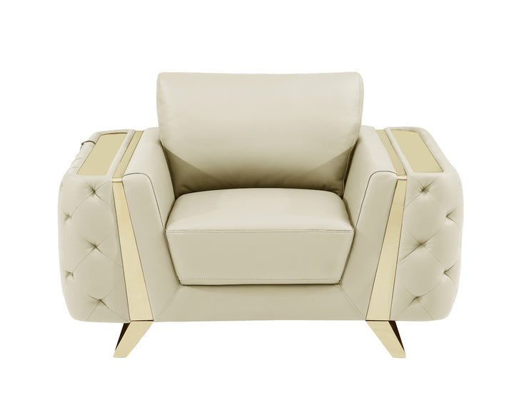 DivanItalia 1050 3-Piece Sofa Set in Top-Grain Italian Leather - Beige