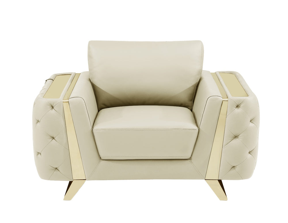 DivanItalia 1050 3-Piece Sofa Set in Top-Grain Italian Leather - Beige