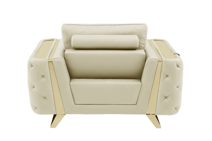 DivanItalia 1050 3-Piece Sofa Set in Top-Grain Italian Leather - Beige