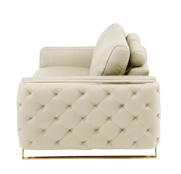 DivanItalia 1050 3-Piece Sofa Set in Top-Grain Italian Leather - Beige