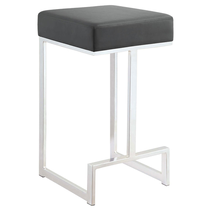Coaster Furniture 105252 Gervase Square Counter Height Stool Grey and Chrome