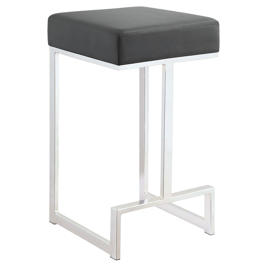 Coaster Furniture 105252 Gervase Square Counter Height Stool Grey and Chrome