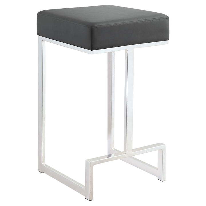 Gervase - Square Counter Height Stool - Gray And Chrome