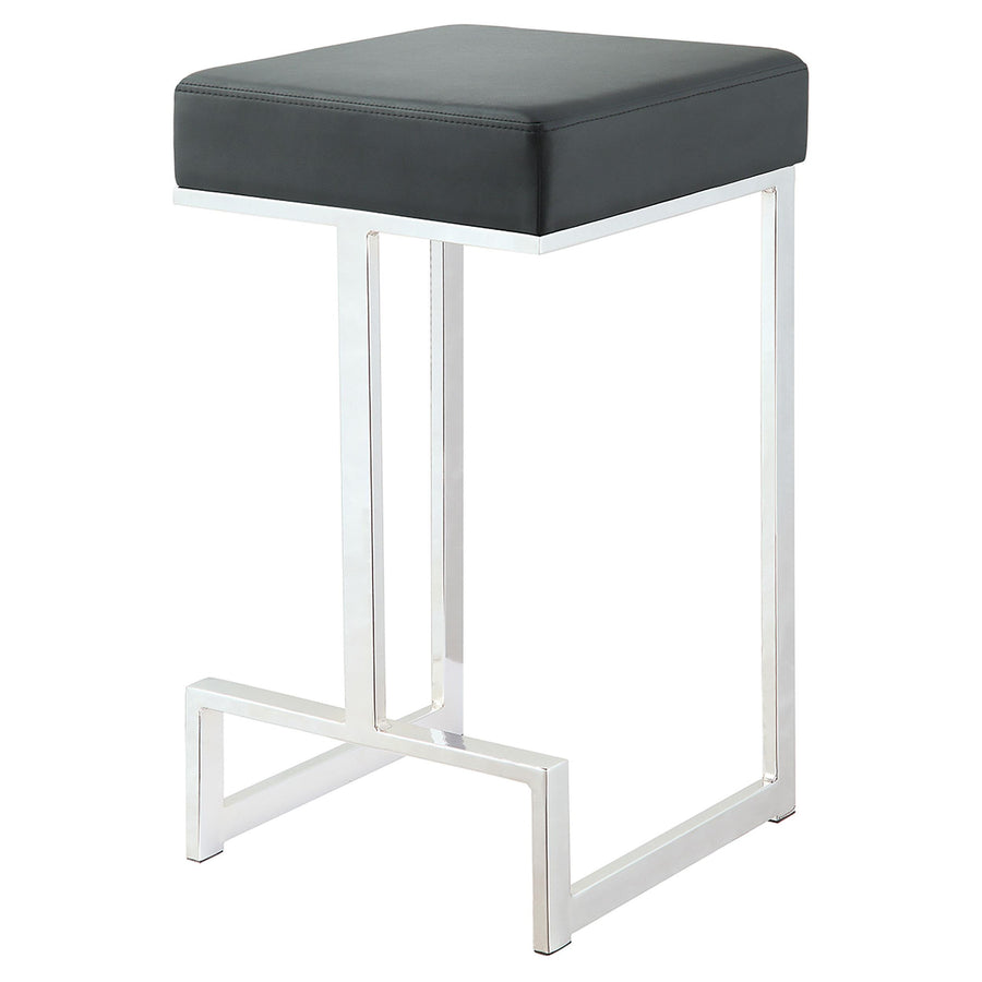 Coaster Furniture 105253 Gervase Square Counter Height Stool Black and Chrome