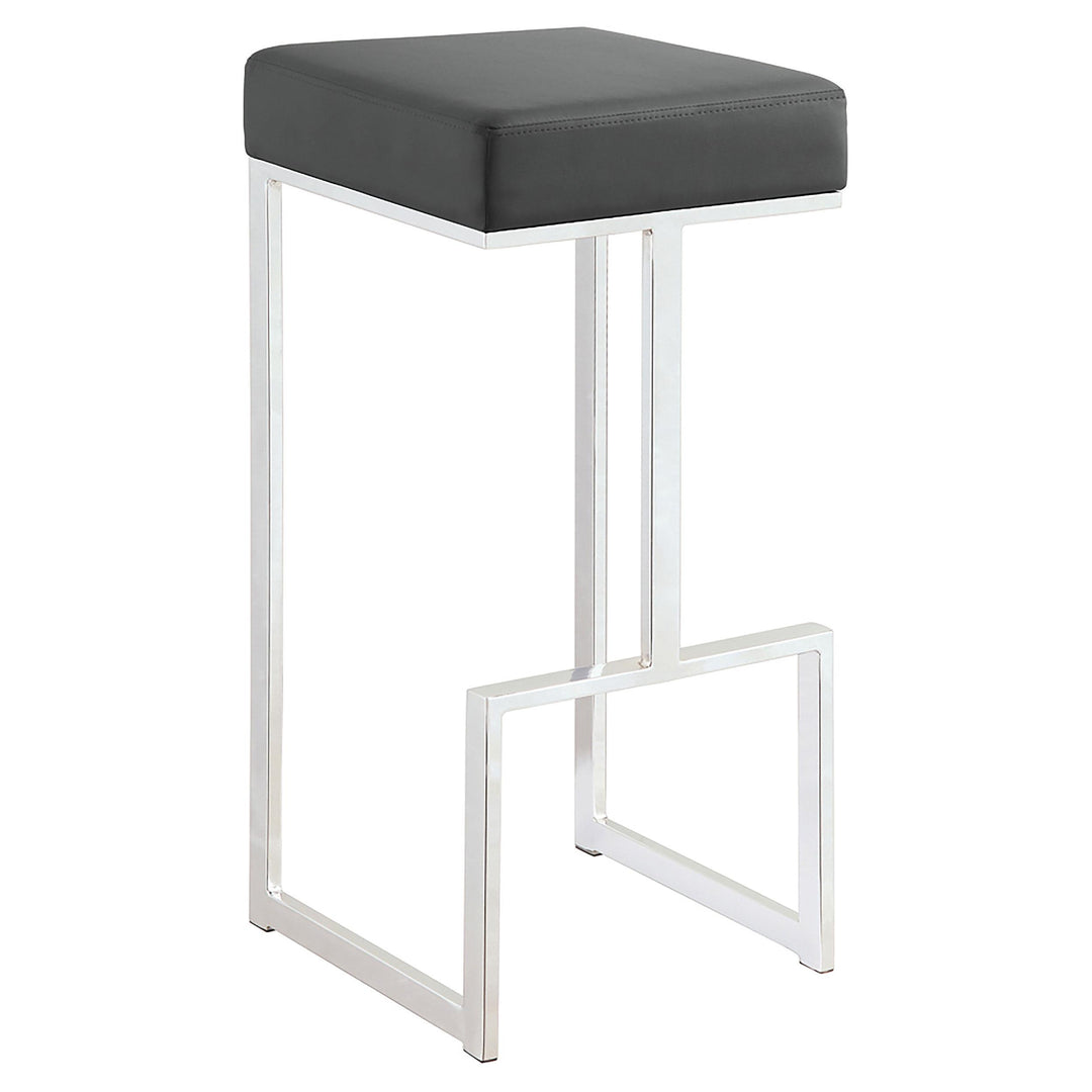 Coaster Furniture 105262 Gervase Square Bar Stool Grey and Chrome