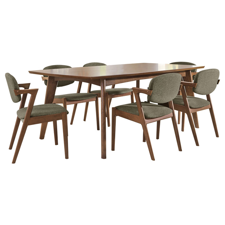 Malone - 7 Piece Rectangular Dining Table Set - Dark Walnut