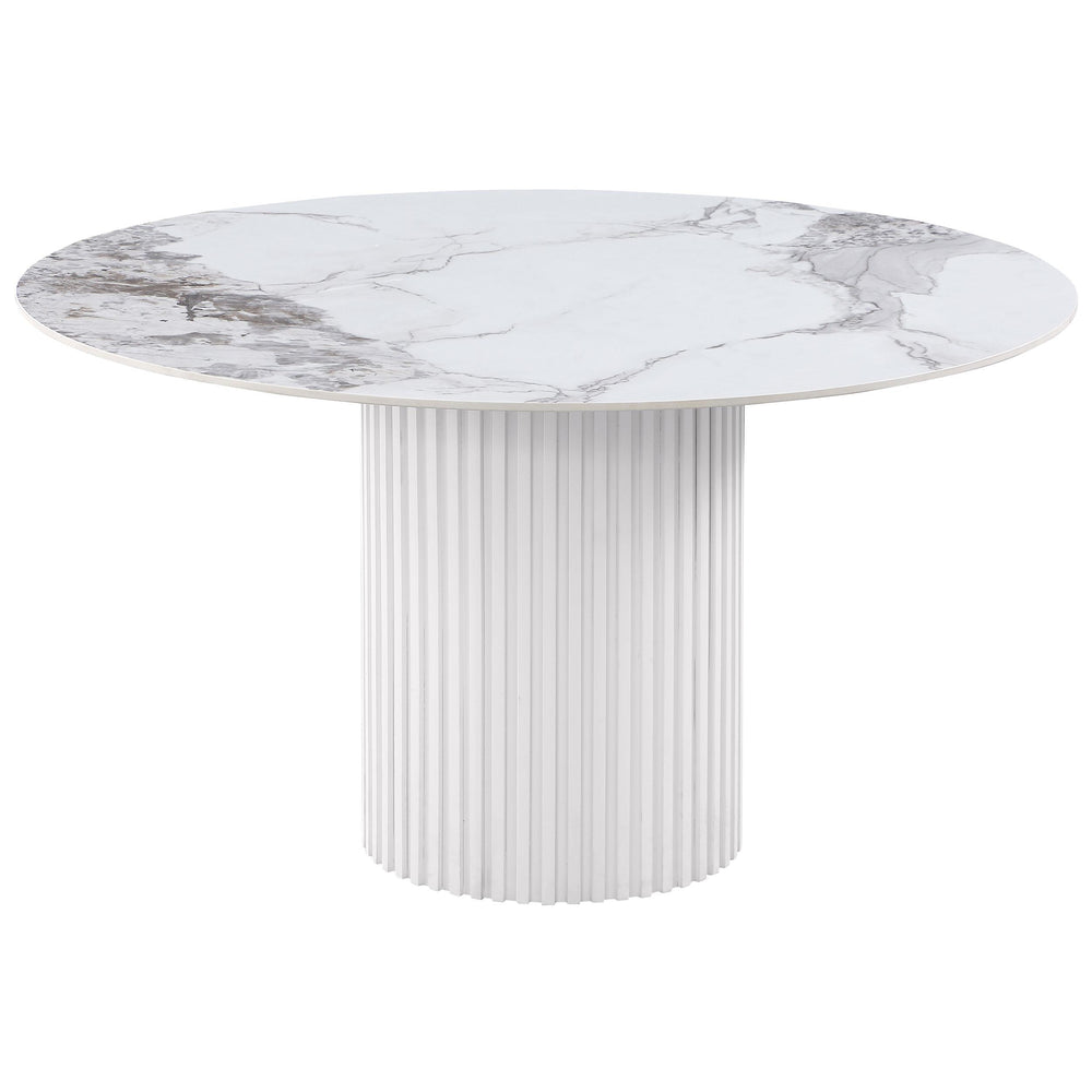 Coaster Furniture 105580 Acadia Round 53-inch Sintered Stone Top Dining Table White