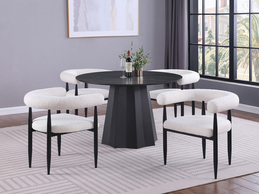 coaster-furniture-105780-s5-camden-5-piece-round-faux-marble-top-dining-table-set-black