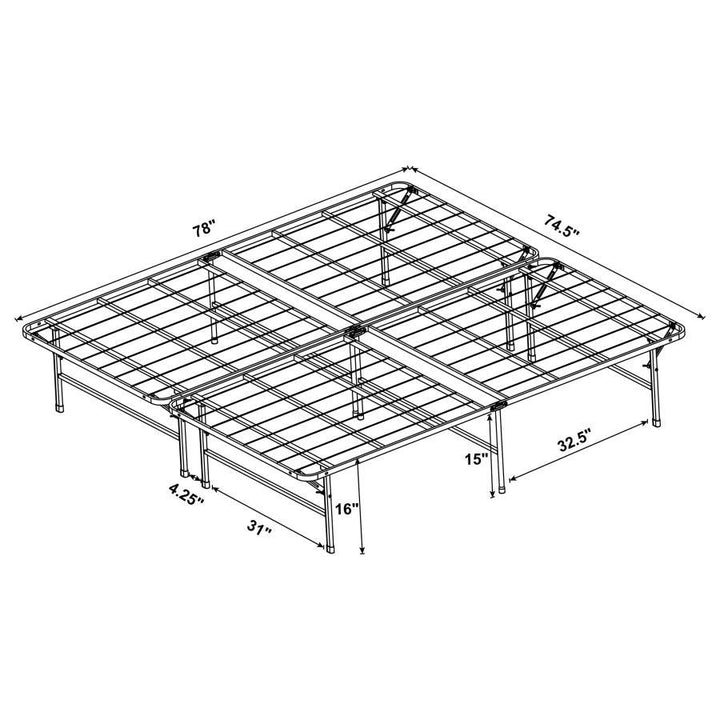 Mabel - Metal Eastern King Mattress Support Platform Bed - Black