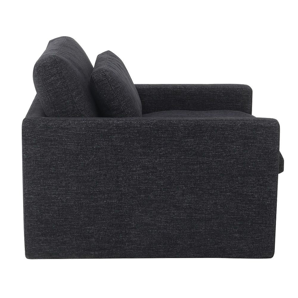 Frederick - Swivel Chair With Pillow - Dark Gray Fabric