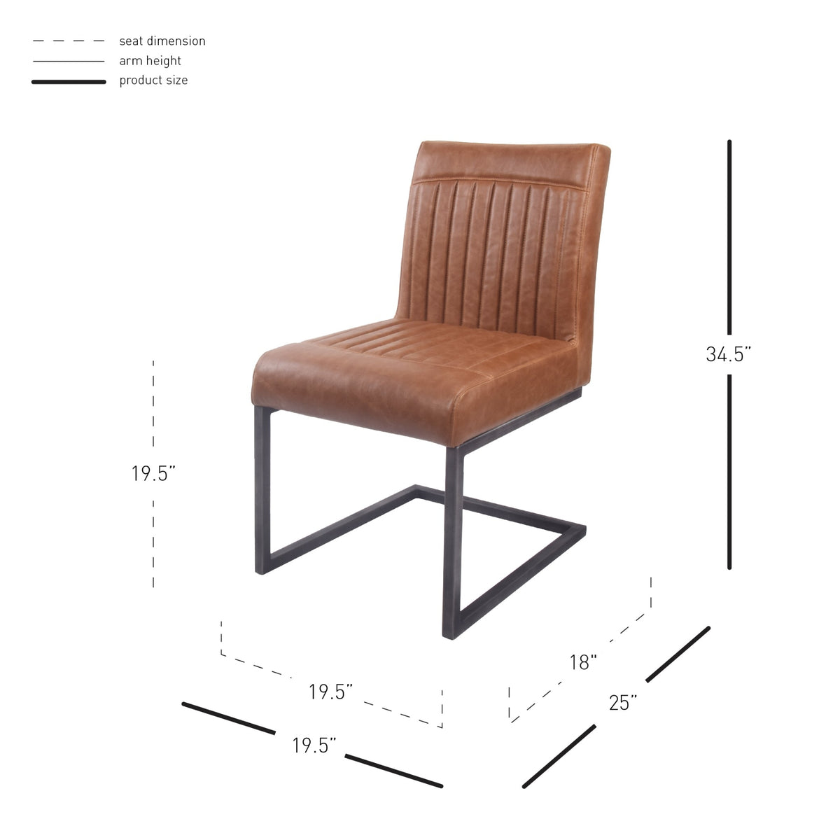 Ronan Faux Leather Dining Side Chair - Antique Cigar Brown