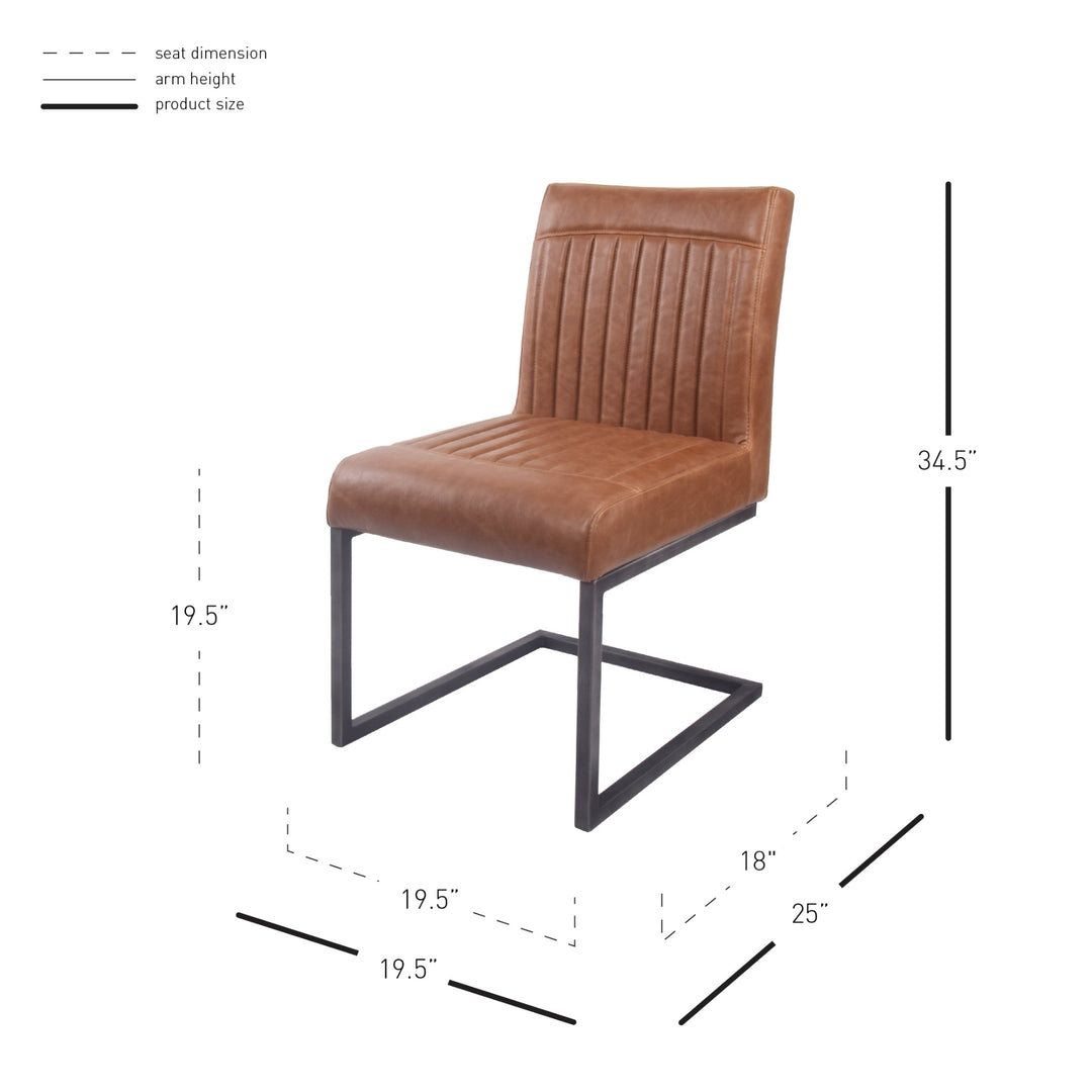 Ronan Faux Leather Dining Side Chair - Antique Cigar Brown