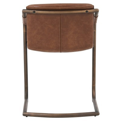 Indy Faux Leather Dining Arm Chair Rubbed Gold Frame