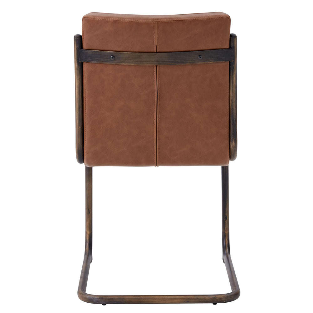 Cooper Faux Leather Dining Side Chair Rubbed Gold Frame - Antique Cigar Brown - view 5