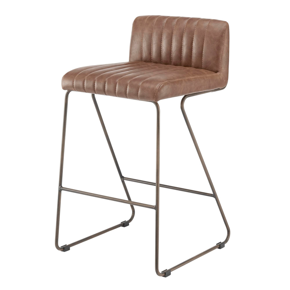 Raoul Faux Leather Counter Stool - Antique Cigar Brown