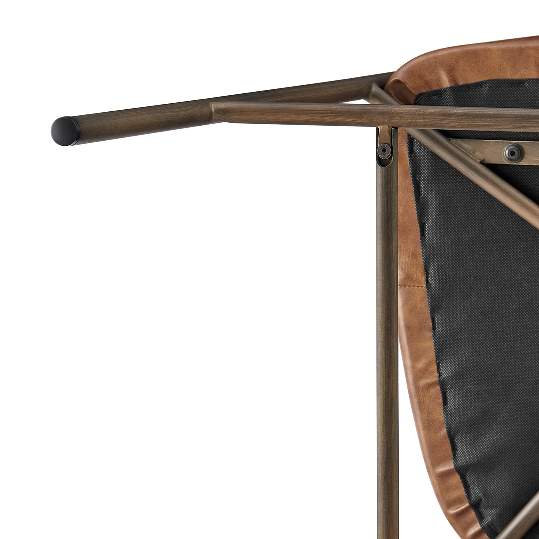 Kaiden Faux Leather Counter Stool - Antique Cigar Brown - view 12