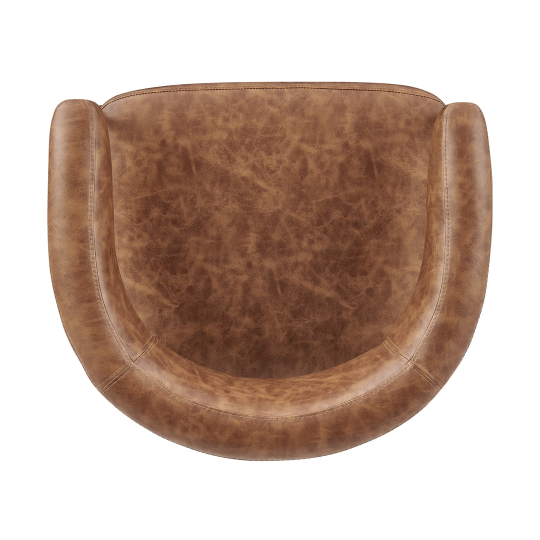 Kaiden Faux Leather Counter Stool - Antique Cigar Brown - view 8