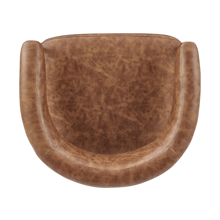 Kaiden Faux Leather Counter Stool - Antique Cigar Brown - view 8