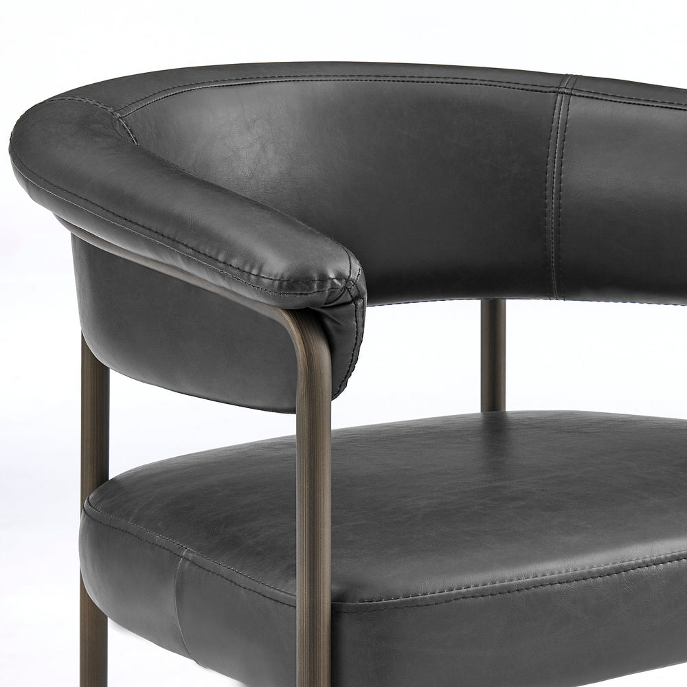 Kaiden Faux Leather Counter Stool - Cano Black - view 9