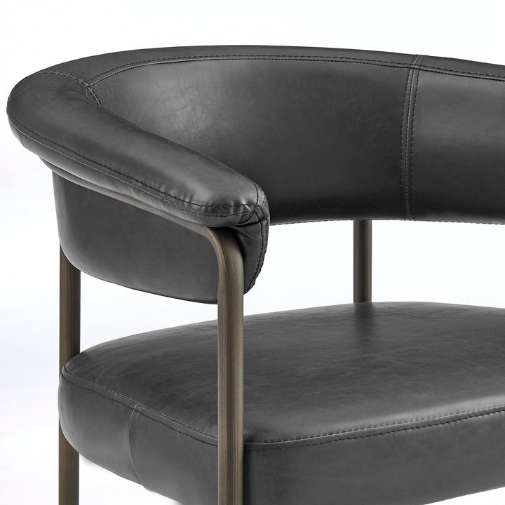 Kaiden Faux Leather Counter Stool - Cano Black - view 9