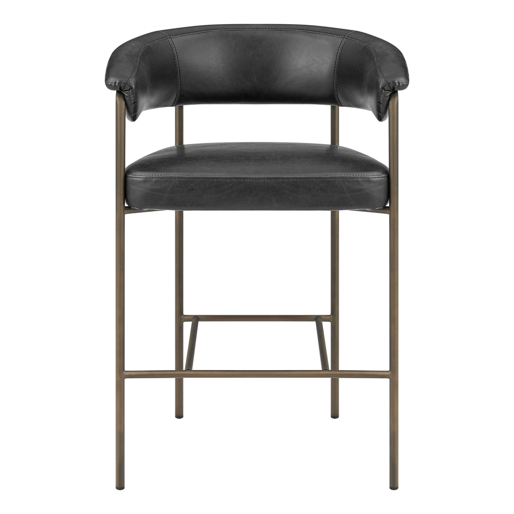 Kaiden Faux Leather Counter Stool - Cano Black - view 4