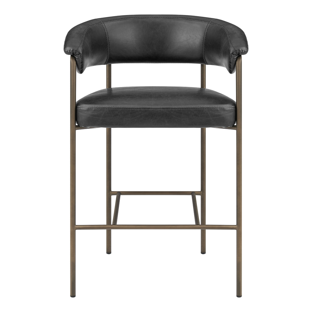 Kaiden Faux Leather Counter Stool - Cano Black - view 4