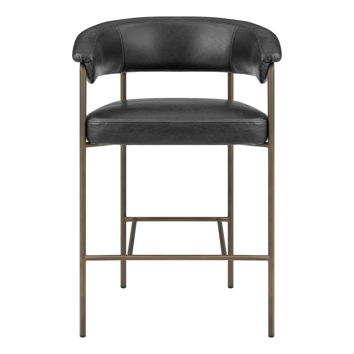 Kaiden Faux Leather Counter Stool - Cano Black - view 4
