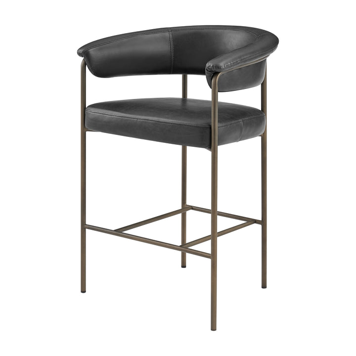 Kaiden Faux Leather Counter Stool - Cano Black