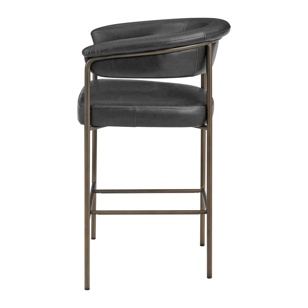 Kaiden Faux Leather Counter Stool - Cano Black - view 5