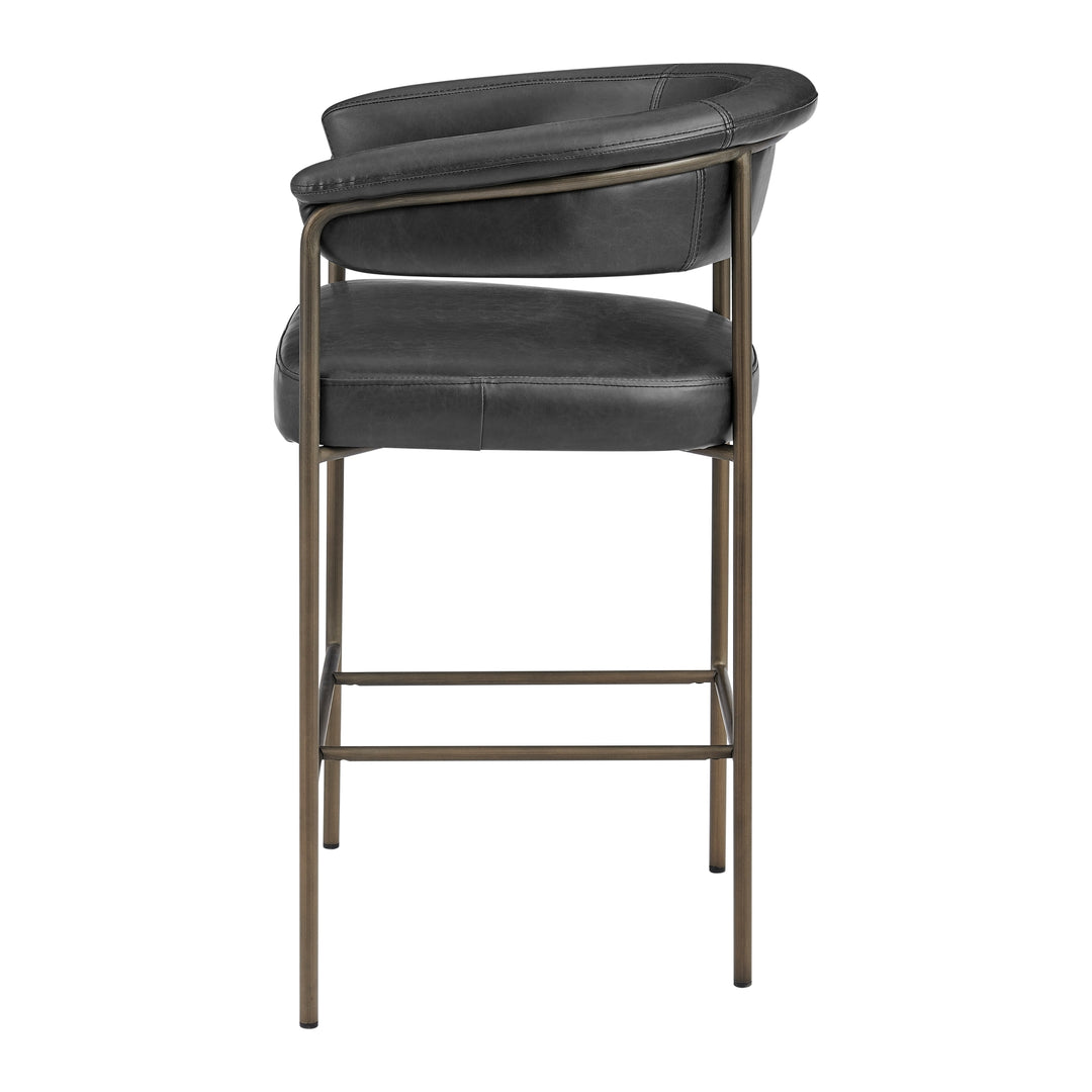 Kaiden Faux Leather Counter Stool - Cano Black - view 5