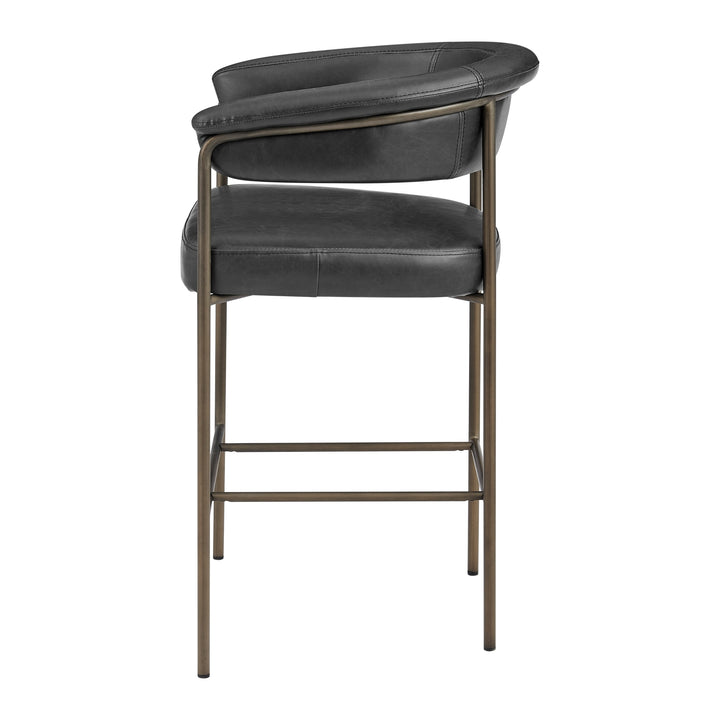 Kaiden Faux Leather Counter Stool - Cano Black - view 5