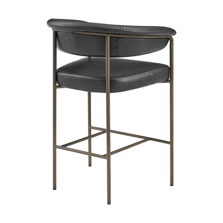 Kaiden Faux Leather Counter Stool - Cano Black - view 7