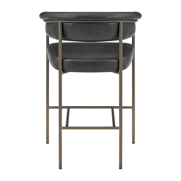 Kaiden Faux Leather Counter Stool - Cano Black - view 6