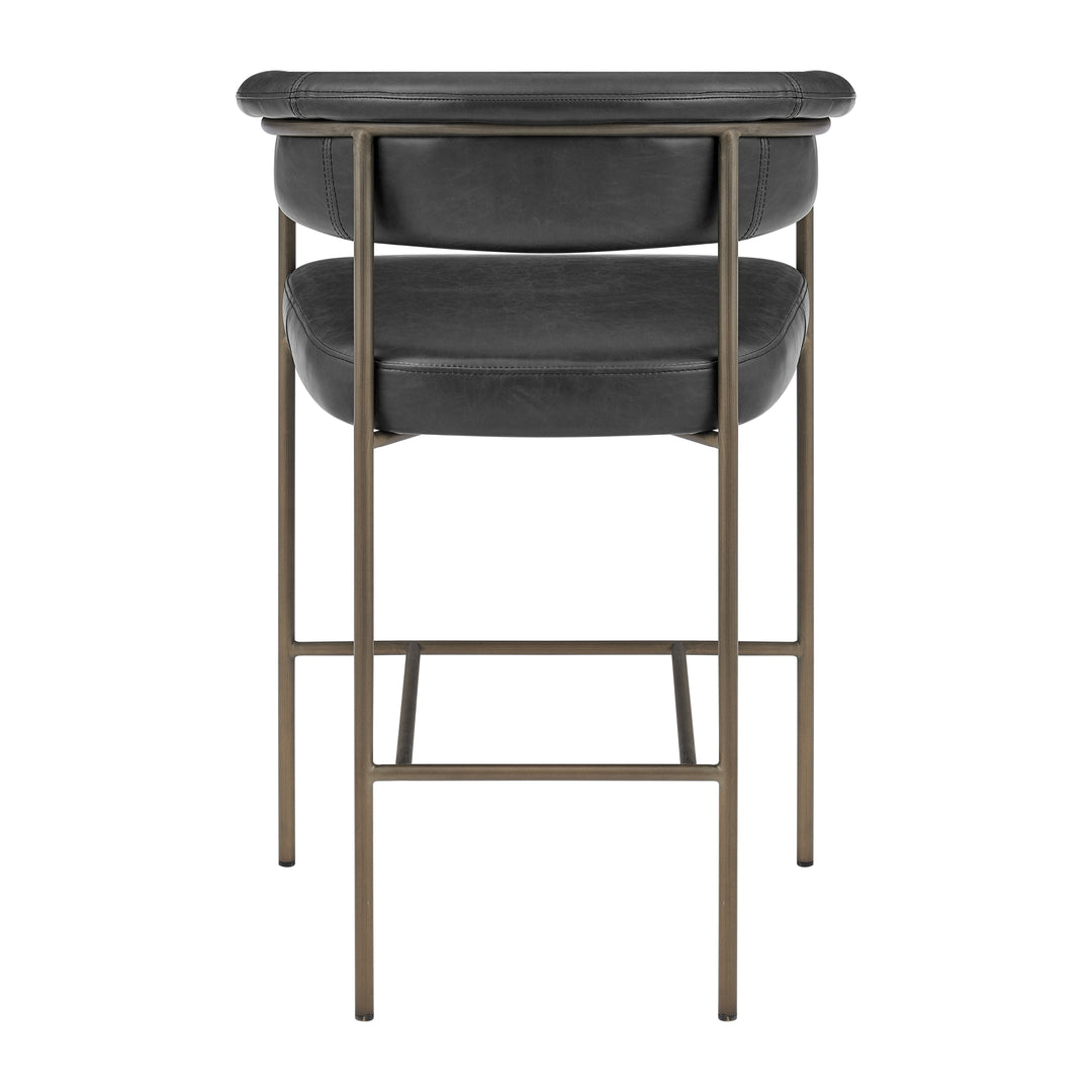 Kaiden Faux Leather Counter Stool - Cano Black - view 6