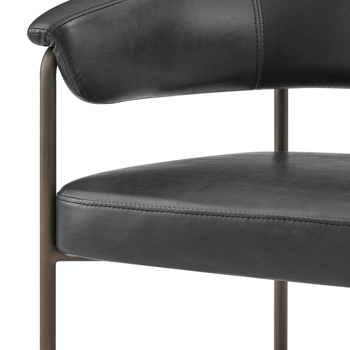 Kaiden Faux Leather Counter Stool - Cano Black - view 10
