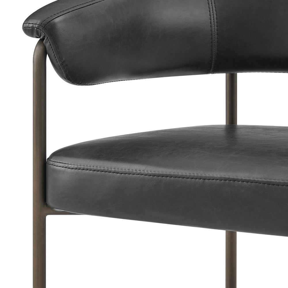 Kaiden Faux Leather Counter Stool - Cano Black - view 10