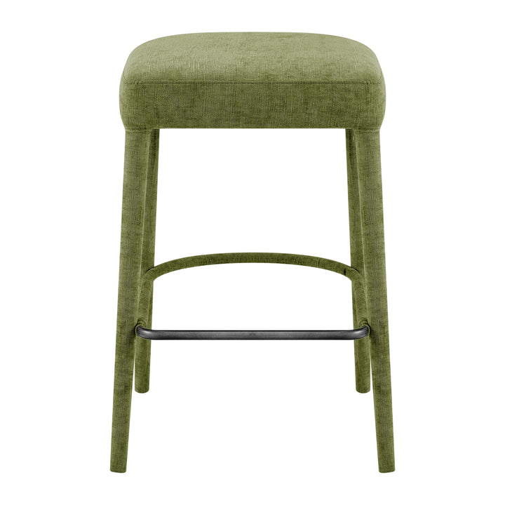 Rylee Chenille Backless Counter Stool - Millburry Green - view 4