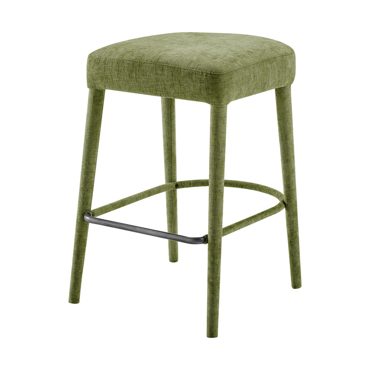 Rylee Chenille Backless Counter Stool - Millburry Green