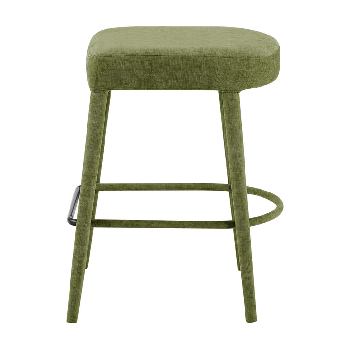 Rylee Chenille Backless Counter Stool - Millburry Green - view 5