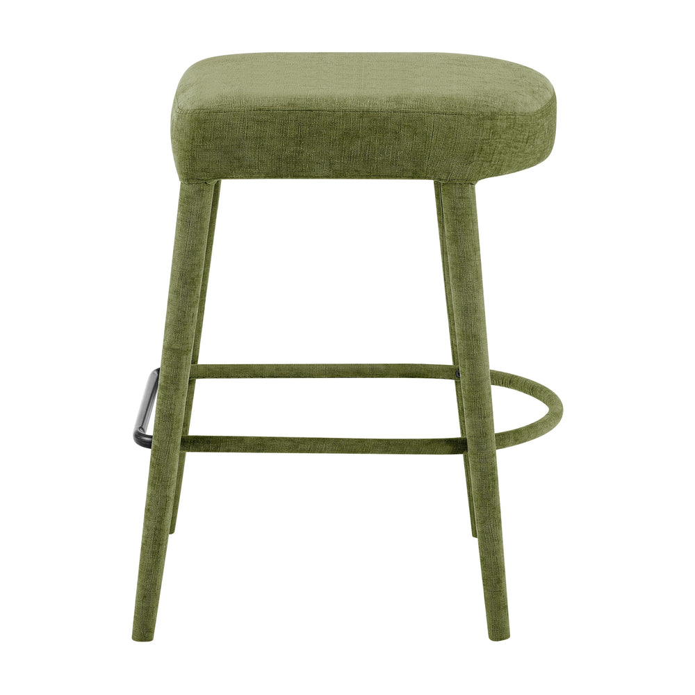 Rylee Chenille Backless Counter Stool - Millburry Green - view 5