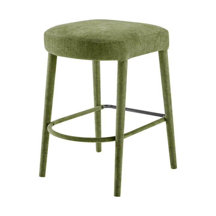 Rylee Chenille Backless Counter Stool - Millburry Green - view 7